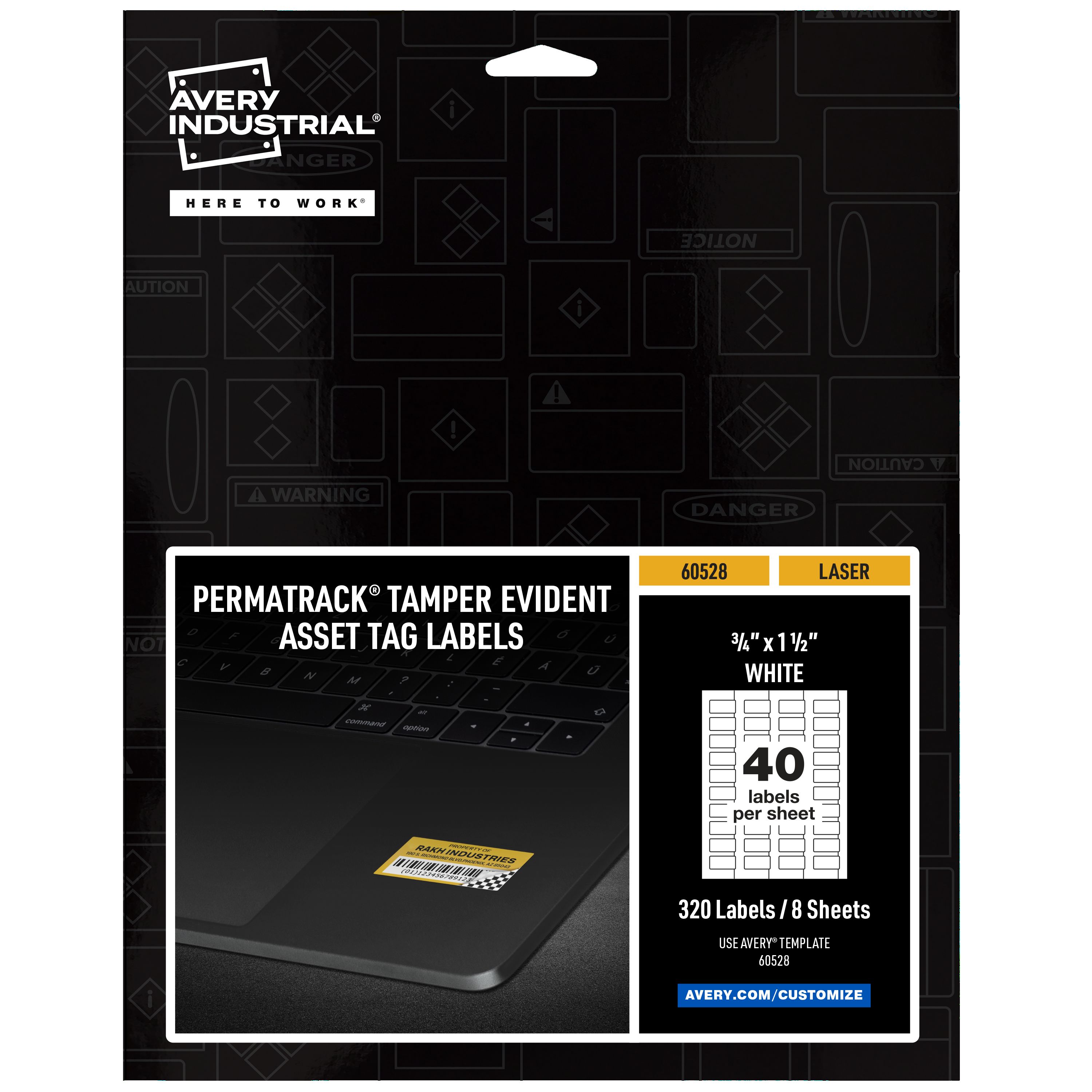 マッキーページ Avery® PermaTrack® Tamper-Evident Asset Tag Labels 60528